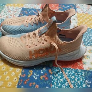 Hoka Women's Athletic Shoes - Peach and Gray